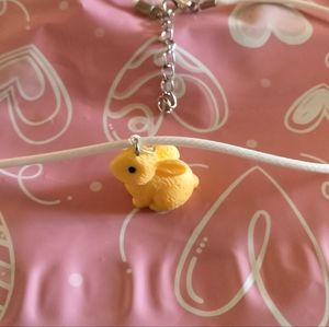 Yellow bunny on a white 20 inch cord